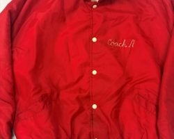 John Alm's coaching jacket (front). John Alm's coaching jacket (front).